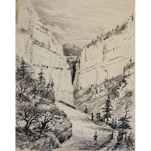 539 - A MIXED COLLECTION OF SIX LATE 19TH CENTURY PEN AND INK STUDIES
To include views of Pyrenees, Alpine... 