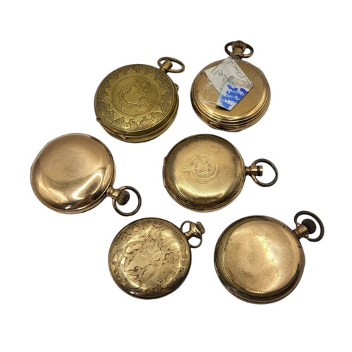 616 - A COLLECTION OF SIX EARLY 20TH CENTURY GOLD PLATED GENT’S POCKET WATCHES
To include two full hunter ... 