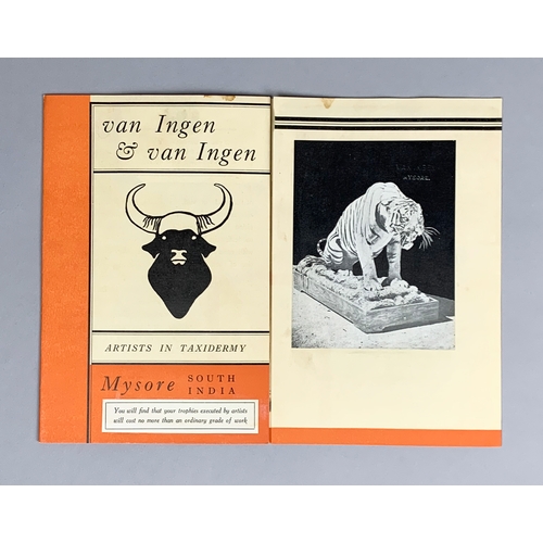 378A - A VAN INGEN OF MYSORE TAXIDERMY PROMOTIONAL LEAFLET, 'ARTISTS IN TAXIDERMY'

Folded leaflet with 8 p... 