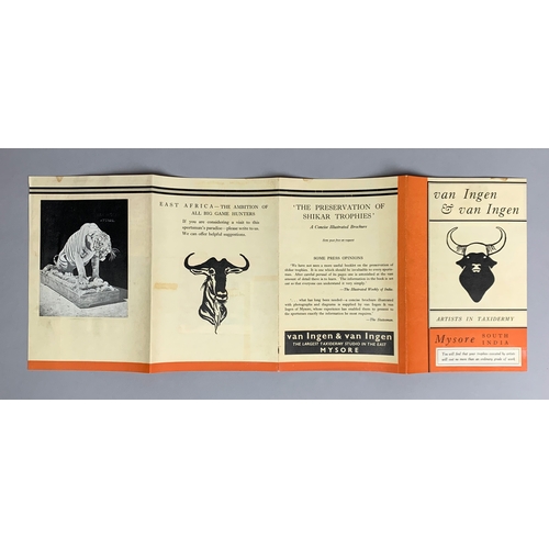 378A - A VAN INGEN OF MYSORE TAXIDERMY PROMOTIONAL LEAFLET, 'ARTISTS IN TAXIDERMY'

Folded leaflet with 8 p... 