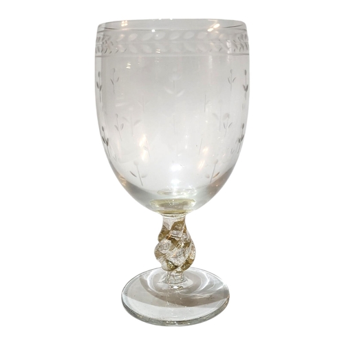 A SET OF SIX EARLY 20TH CENTURY MURANO GLASS RUMMERS The bucket shaped