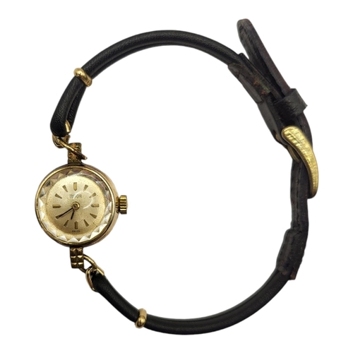 2 - TUDOR ROLEX, A VINTAGE GOLD PLATED LADIES WRISTWATCH
Having a silver tone dial with gilt number mark... 