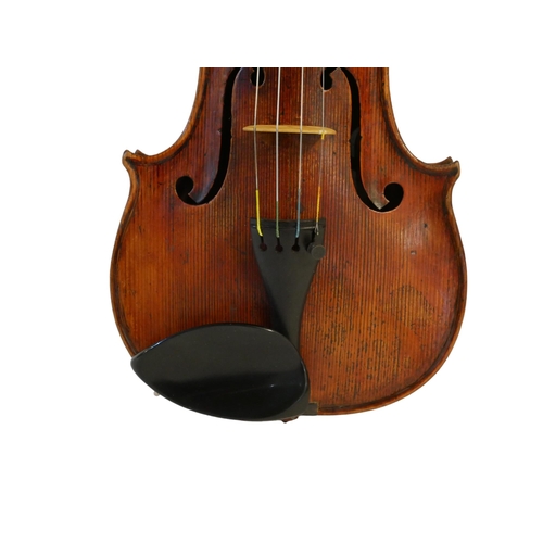 394 - A LATE 18TH/EARLY 19TH CENTURY PANORMO SCHOOL VIOLIN
labelled Vincenzo Panormo fecit.
(length of bac... 