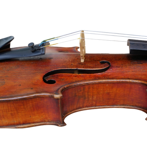 394 - A LATE 18TH/EARLY 19TH CENTURY PANORMO SCHOOL VIOLIN
labelled Vincenzo Panormo fecit.
(length of bac... 