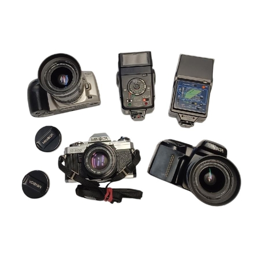 180C - AGFA, MINOLTA, KODAK, KERSHAW. 3 x 35mm SLR film cameras including an X300 with 50mm f1.7 lens, 5xi ... 