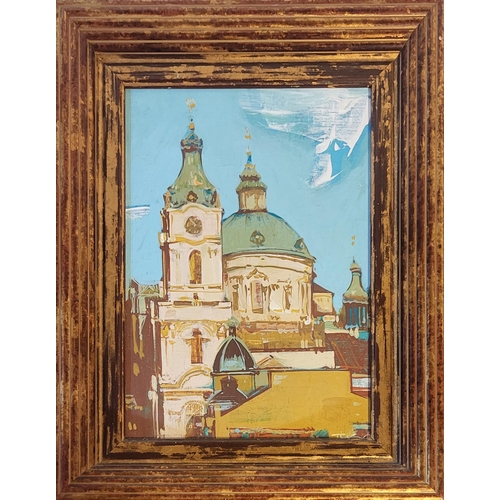 314 - TIGRAN AKOPYAN, CZECH/ARMENIAN, CONTEMPORARY SCHOOL 
View of Old Prague, a baroque church of St. Nic... 