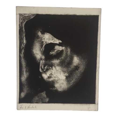 540 - IN THE MANNER OF FRANK AUERBACH, BN 1931, A BLACK AND WHITE PORTRAIT
Signed in pencil in the margin,... 