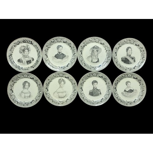 198 - P.H. CHOISY, A SET OF EIGHT FRENCH 19TH CENTURY PORTRAIT PLATES
Each printed in monotone with a port... 