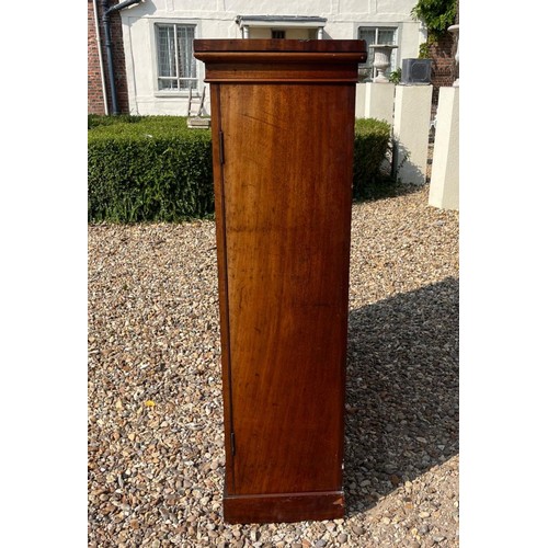 457 - A VICTORIAN MAHOGANY FLOOR STANDING BOOKCASE
The two glazed doors enclosing adjustable shelves, on p... 