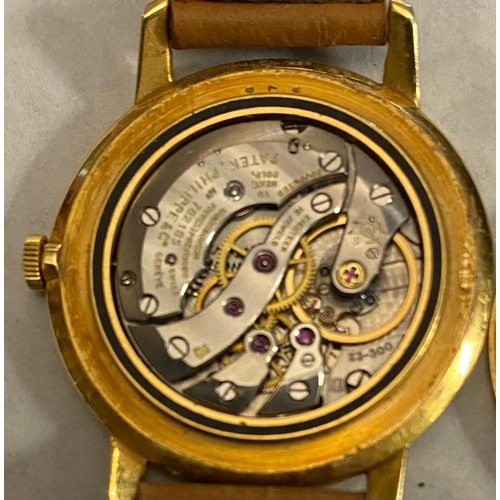 1 - PATEK PHILIPPE FOR HAUSMANN AND CO., A VINTAGE 18CT GOLD GENT’S WRISTWATCH
Silver tone dial with gil... 