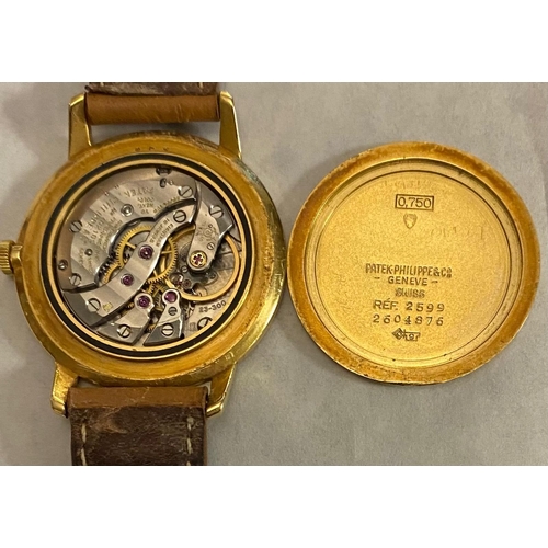 1 - PATEK PHILIPPE FOR HAUSMANN AND CO., A VINTAGE 18CT GOLD GENT’S WRISTWATCH
Silver tone dial with gil... 