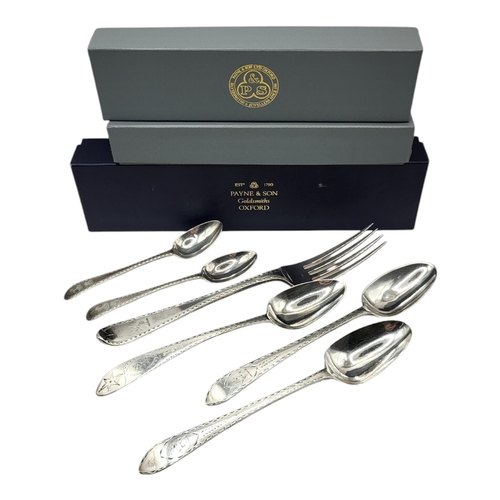 100 - A COLLECTION OF GEORGIAN IRISH SILVER FLATWARE
Comprising a pair of dessert spoons, hallmarked Dubli... 