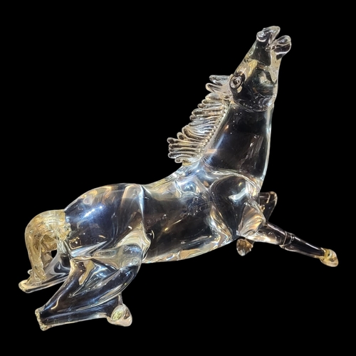 109 - PINO SIGNORETTO FOR VENETIAN MURANO HEAVY LEADY CRYSTAL HAND BLOWN MODEL OF A RECLINING HORSE
Enrich... 