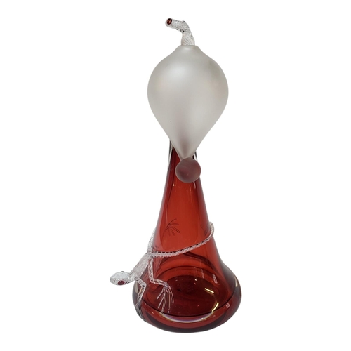 110 - A SCOTTISH TWIST GLASS STUDIO LEAD CRYSTAL RED FLASHED VASE
In Ruby Lizard pattern, designed by Mike... 