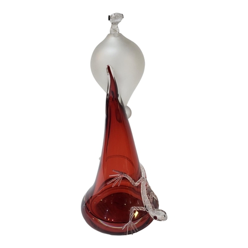 110 - A SCOTTISH TWIST GLASS STUDIO LEAD CRYSTAL RED FLASHED VASE
In Ruby Lizard pattern, designed by Mike... 