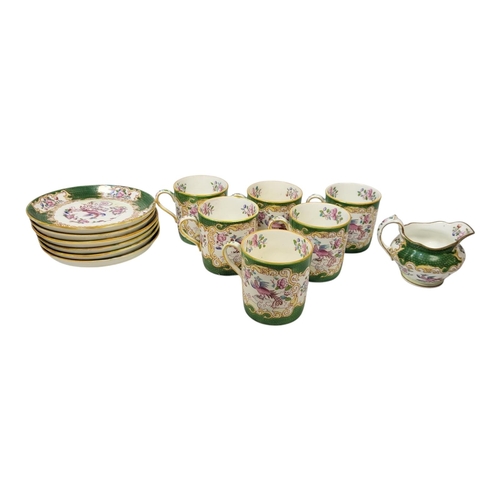 139 - ALLERTONS OF STAFFORDSHIRE, A SET OF SIX BONE CHINA COFFEE CUPS AND SAUCERS
In birds of paradise pat... 