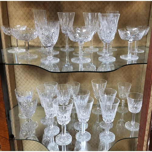 160 - A LARGE COLLECTION OF TWENTY-NINE LEAD CRYSTAL DRINKING GLASSES
Comprising sixteen wine glasses, fiv... 