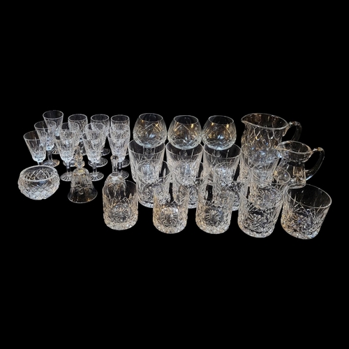 161 - A COLLECTION OF THIRTY VARIOUS LEAD CRYSTAL DRINKING VESSELS
Including thirteen whisky tumblers, thr... 