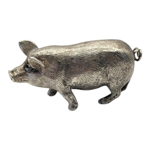 2A - ATTRIBUTED TO SAMPSON MORDAN, AN EDWARDIAN SILVER NOVELTY PIG
Fine engraved decoration, hallmarked C... 