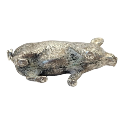 2A - ATTRIBUTED TO SAMPSON MORDAN, AN EDWARDIAN SILVER NOVELTY PIG
Fine engraved decoration, hallmarked C... 