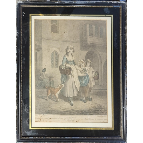 303 - A SET OF TEN 19TH CENTURY HAND COLOURED ENGRAVINGS
Titled ‘Cries of London’ after L’Schiavonetti, pa... 