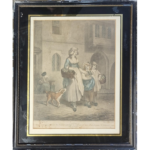 303 - A SET OF TEN 19TH CENTURY HAND COLOURED ENGRAVINGS
Titled ‘Cries of London’ after L’Schiavonetti, pa... 