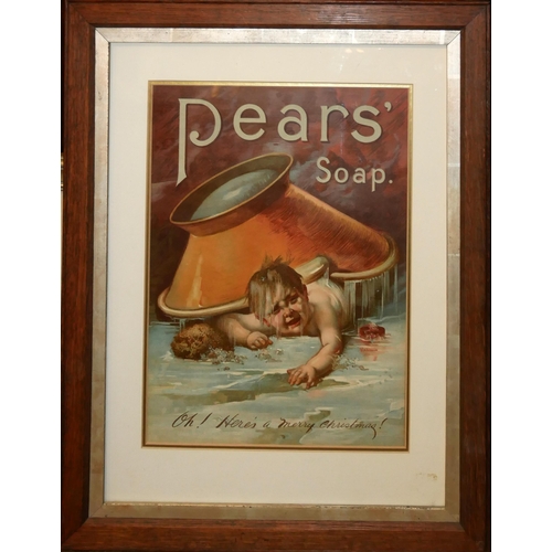 317 - AN ORIGINAL LATE 19TH CENTURY PEARS SOAP ADVERTISING PRINT, TITLED ‘OH! HERE’S A MERRY CHRISTMAS’
Mo... 