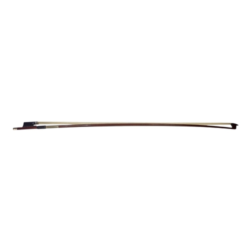 396 - HILL, A SILVER VIOLIN BOW 
Round stick ebony frog, stamped ‘Hill’.
(62g, 74cm)

Condition: some wear... 