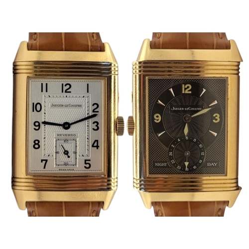 60 - JAEGER LECOULTRE, AN 18CT ROSE GOLD ‘REVERSO NIGHT AND DAY‘ GENT’S WRISTWATCH
Twin reversible dials,... 