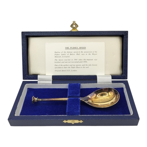 99A - PUDSEY, A SILVER COMMEMORATIVE SEAL TOP SPOON
Having a Tudor rose finial, hallmarked Payne and Sons,... 