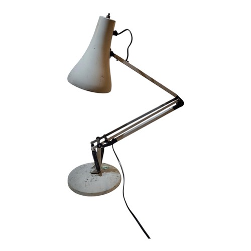 182 - A 1980'S GREY PAINTED METAL ANGELPOISE STYLE STUDENT'S DESK LIGHT/LAMP
With adjustable shade, raised... 