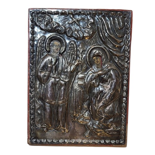 217 - AN EARLY 19TH CENTURY PROVINCIAL ORTHODOX ICON (POSSIBLY GREEK)
Depicting The Annunciation of the Bl... 