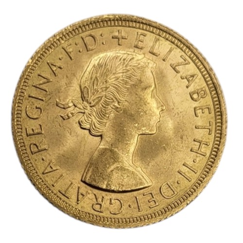 81A - A QUEEN ELIZABETH II 22CT GOLD FULL SOVEREIGN COIN, DATED 1958 
With King George and dragon to rever... 