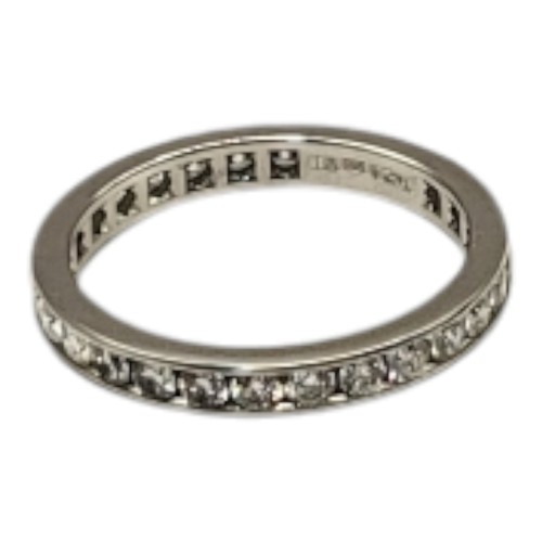 48A - TIFFANY & CO., A PLATINUM AND DIAMOND FULL ETERNITY RING
Having a row of round cut stones, marked ‘T... 