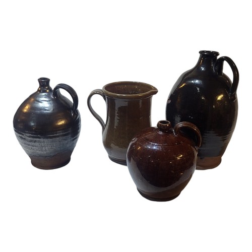 270 - A 19TH CENTURY DERBYSHIRE EARTHENWARE DARK BROWN SALT GLAZED ONE GALLON FLAGON
Smaller Earthenware f... 