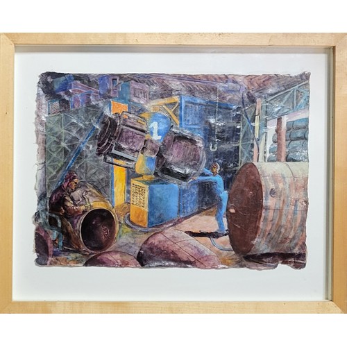 297 - MARK CAZALET, BRITISH, B. 1964, MIXED MEDIA
Water Tank Makers, Royal Plastics, Hebron, framed, title... 