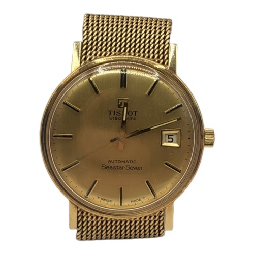 35A - TISSOT, A VINTAGE 9CT GOLD AUTOMATIC GENT’S WRISTWATCH
Gold tone dial with calendar window, marked ‘... 