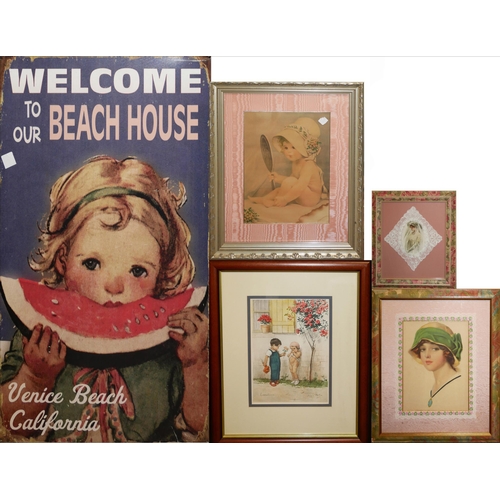 221 - ‘WELCOMING TO OUR BEACH HOUSE’, A REPRODUCTION TIN ADVERTISING SIGN
Along with a print titled ‘Emoti... 