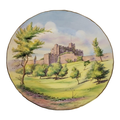 267 - TELFORD FOR ROYAL WORCESTER, TOPOGRAPHICAL MID 20TH CENTURY PORCELAIN CABINET PLATE 
Underglaze poly... 