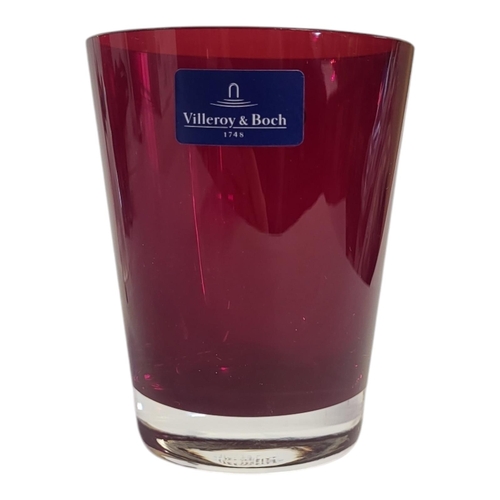 217 - VILLEROY & BOCH, A SET OF TWELVE CRANBERRY FLASHED GLASS BEAKERS
In original boxes, along with Itali... 