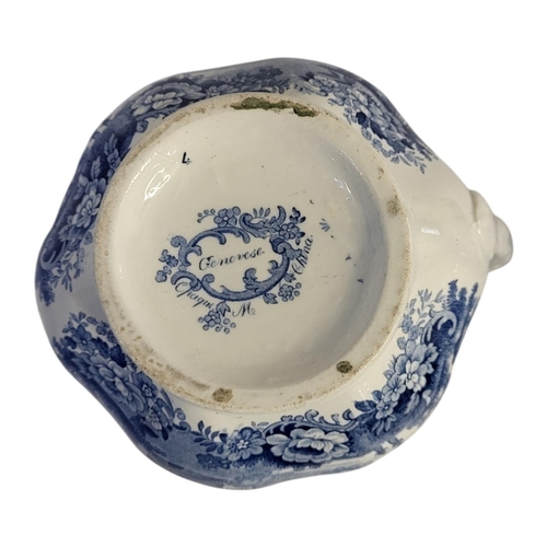 227 - A COLLECTION OF 18TH CENTURY AND LATER BLUE AND WHITE POTTERY AND PORCELAIN ITEMS 
To include two Ca... 