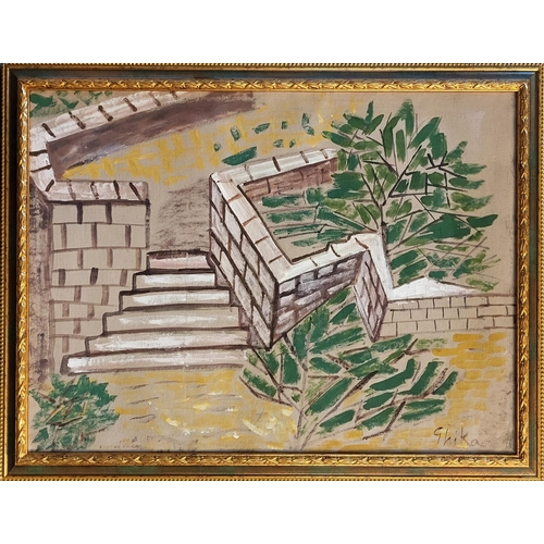 326 - GHIKA (HATZIKYRIAKOS) NIKOS GREEK, 1906 - 1994, A MID 20TH CENTURY OIL/TEMPERA ON CANVAS
Landscape, ... 