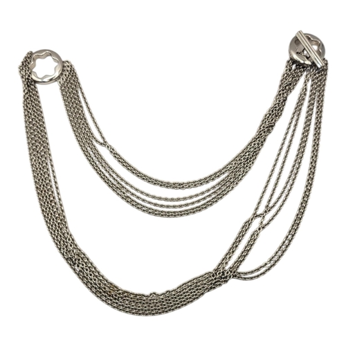 66 - MONT BLANC, A VINTAGE SILVER ‘CARESS OF THE STAR’ NECKLACE
Heavy gauge silver with pierced star moti... 