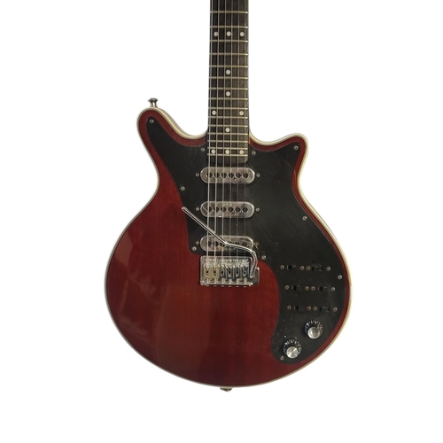 166 - BURNS, A VINTAGE ‘RED SPECIAL’ ELECTRIC GUITAR
Bearing the facsimile signature of Brian May,Tri Soni... 