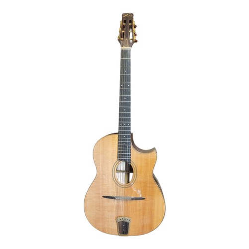 165 - FYLDE GUITARS, A VINTAGE ‘EGYPTIAN’ ELECTRIC ACOUSTIC GUITAR
Satinwood and rosewood case,gilt Fylde ... 