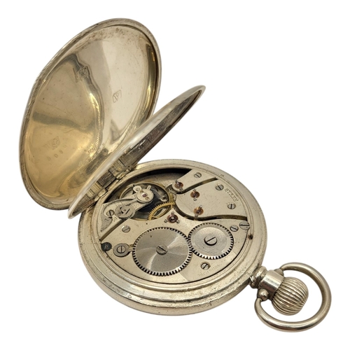 51 - AN EARLY 20TH CENTURY SILVER DEMI HUNTER GENTS POCKET WATCH
Having a glazed aperture, subsidiary sec... 