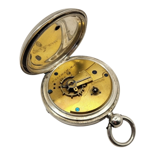 55 - AN EARLY 20TH CENTURY SILVER OPEN FACE GENTS POCKET WATCH
Having a subsidiary seconds dial and key w... 