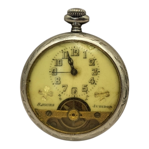 67 - TWO EARLY 20TH CENTURY ‘VISUAL ESCAPEMENT GENT’S POCKET WATCH
Full hunter with embossed floral decor... 