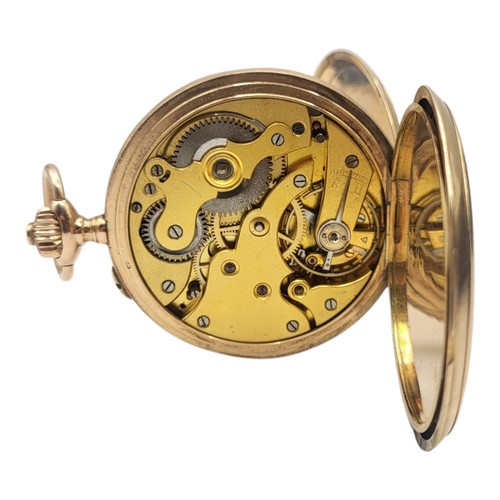 141 - PAUL BUHRE, A RUSSIAN EARLY 20TH CENTURY 14CT GOLD FULL HUNTER POCKET WATCH
Having fine engraved cas... 