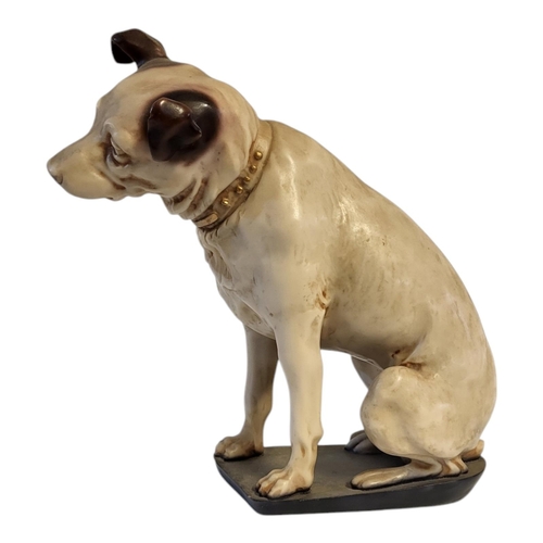 244 - AFTER THE ORIGINAL NIPPER THE DOG, A MID 20TH CENTURY COMPOSITION BODY MODEL OF NIPPER THE DOG
Seate... 